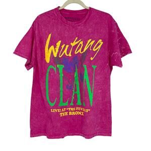 Wu-Tang Clan Live At The Fever II The Bronx T-Shirt Hot Pink Acid Wash Large